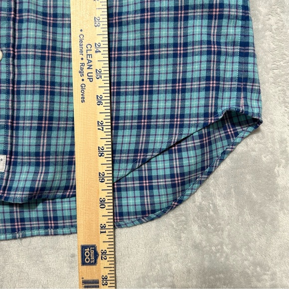 Vineyard Vines Performance Shirt Men's Small Blue Plaid Classic Fit Murray - Picture 6 of 8